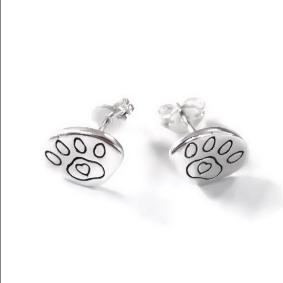 925 sterling silver pet lover stud/post earrings - Picture 3 of 9